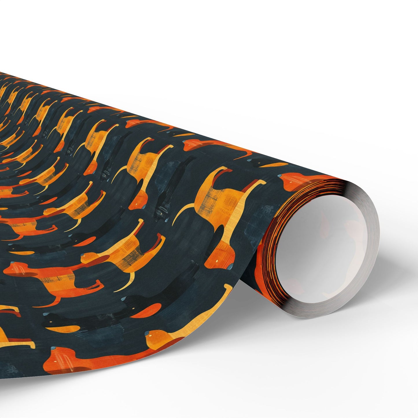 Dapper Dachshund Noir Glow Wrapping Paper