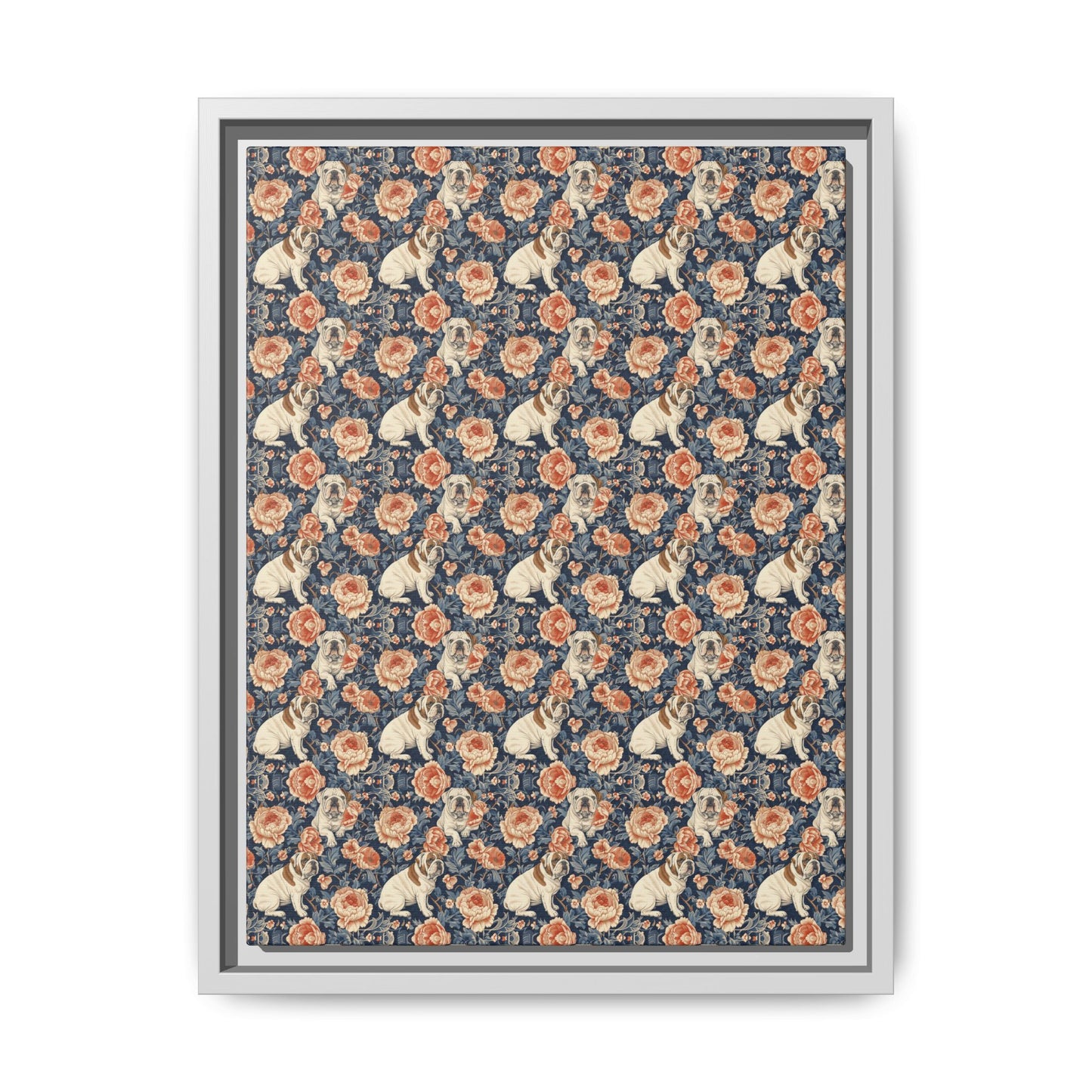 Blooming Bulldog Beauty Matte Canvas, Framed