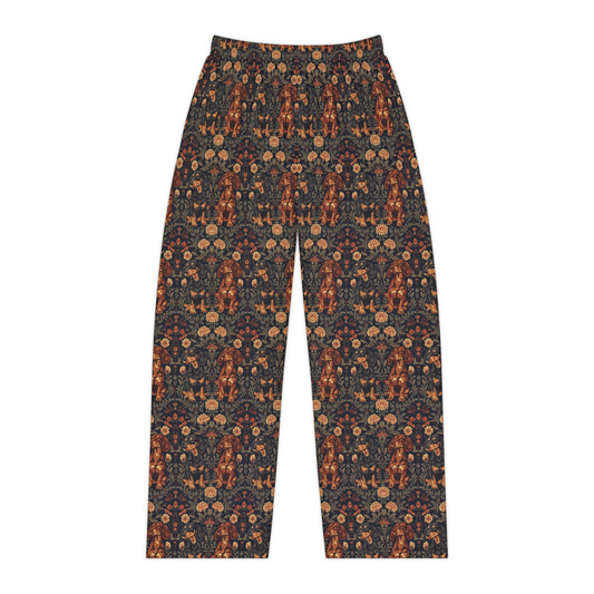 Dapper Dachshund Embroidery Elegance Women's Pajama Pants