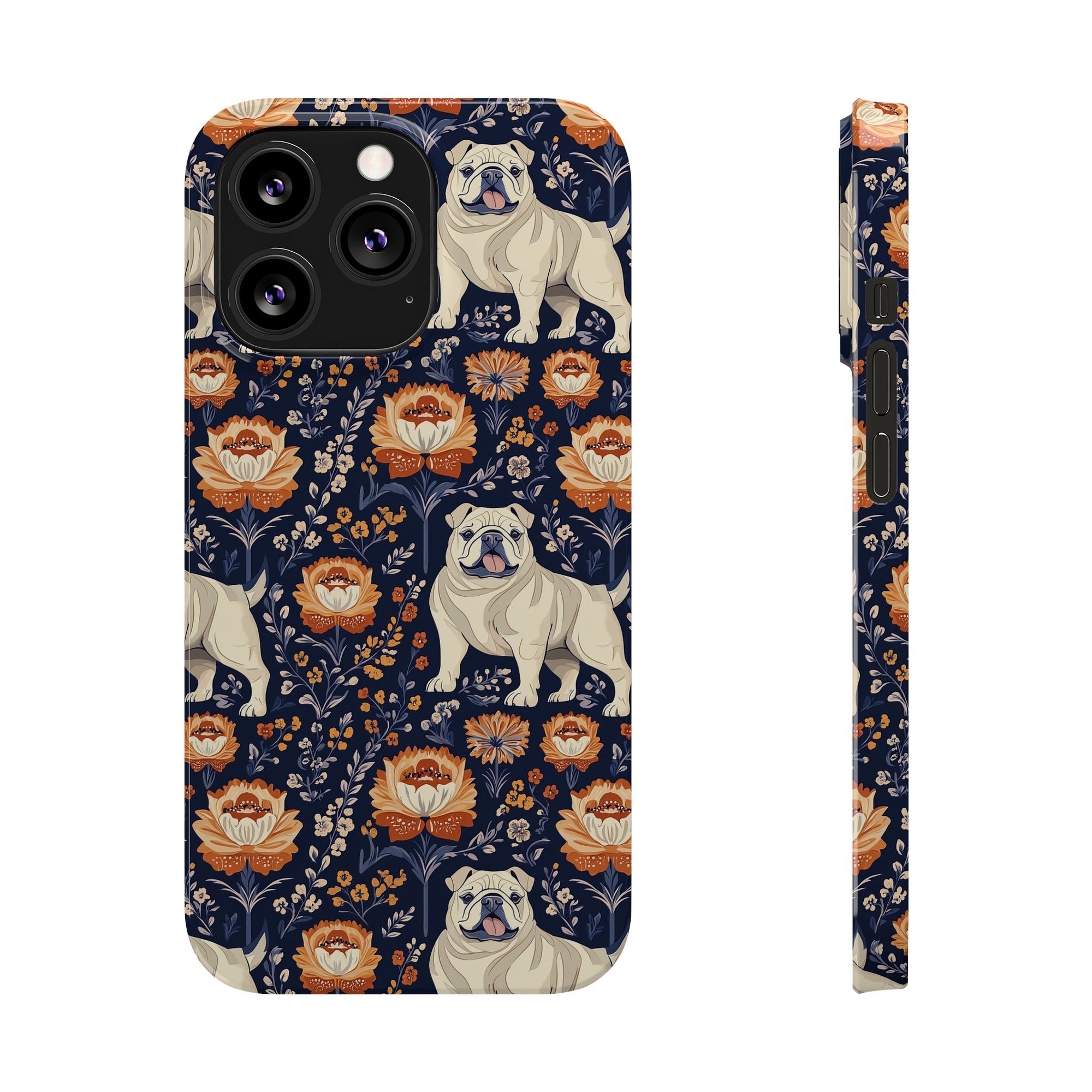 Bulldog Blossom Bonanza Slim Phone Cases