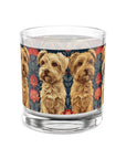 Yorkie Charm Twins Rocks Glass