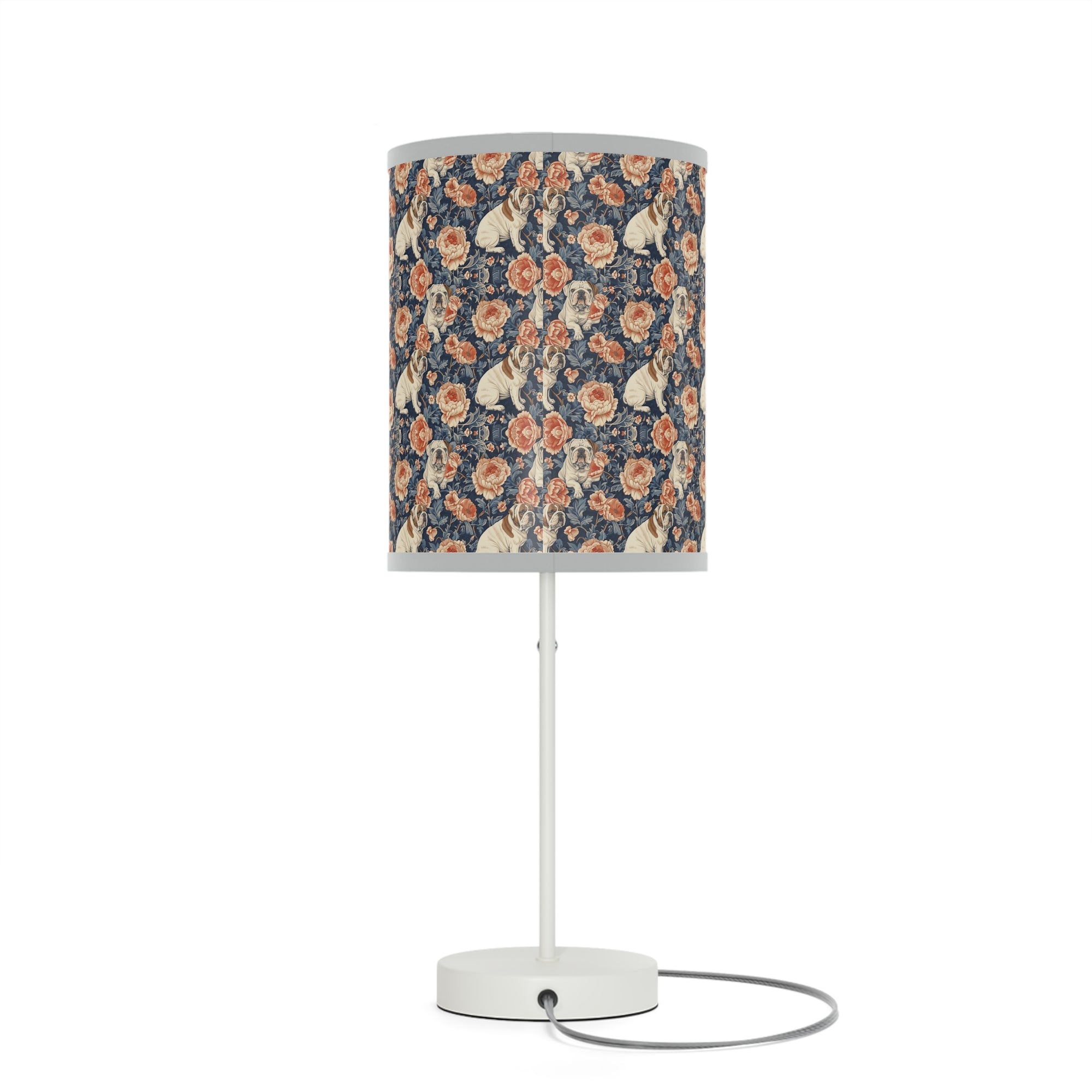 Blooming Bulldog Beauty Lamp on a Stand