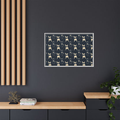 Frenchie Celestial Soar Matte Canvas, Framed