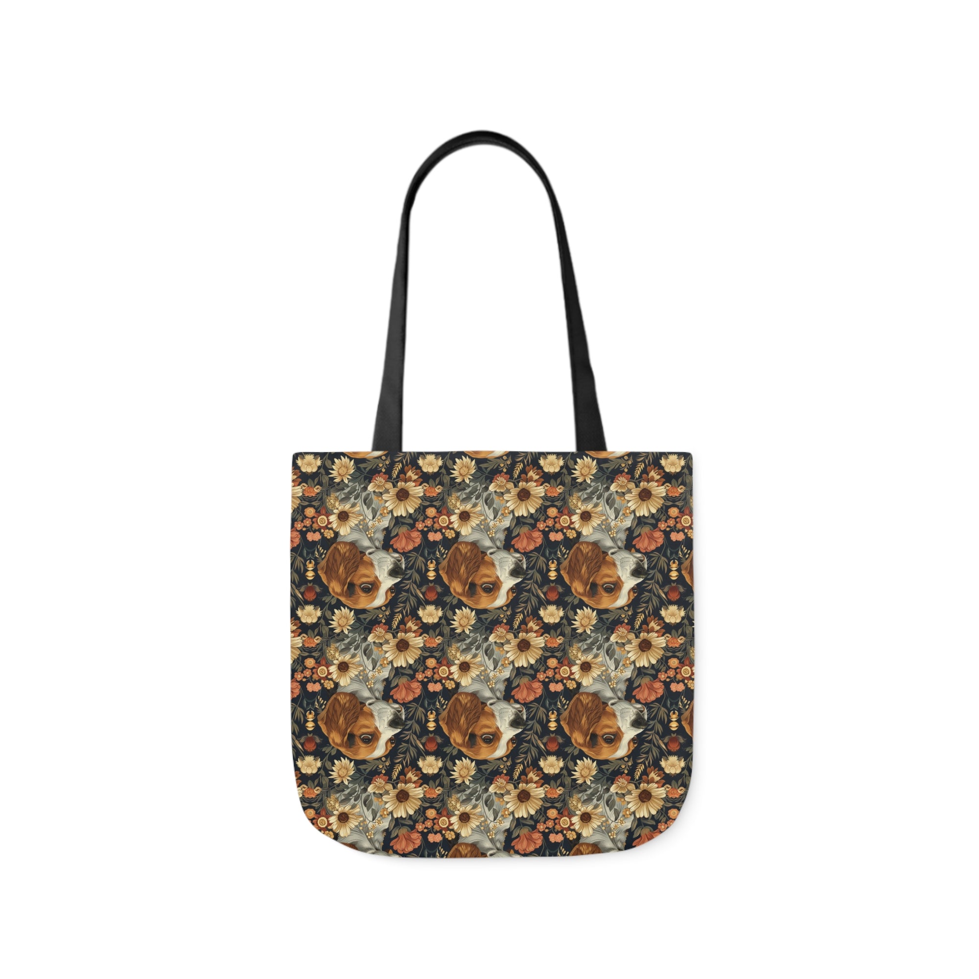 Beagle Blossoms Canvas Tote Bag