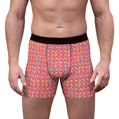 Bubblegum Glamour Bulldog Bouquet Men's Boxer Briefs