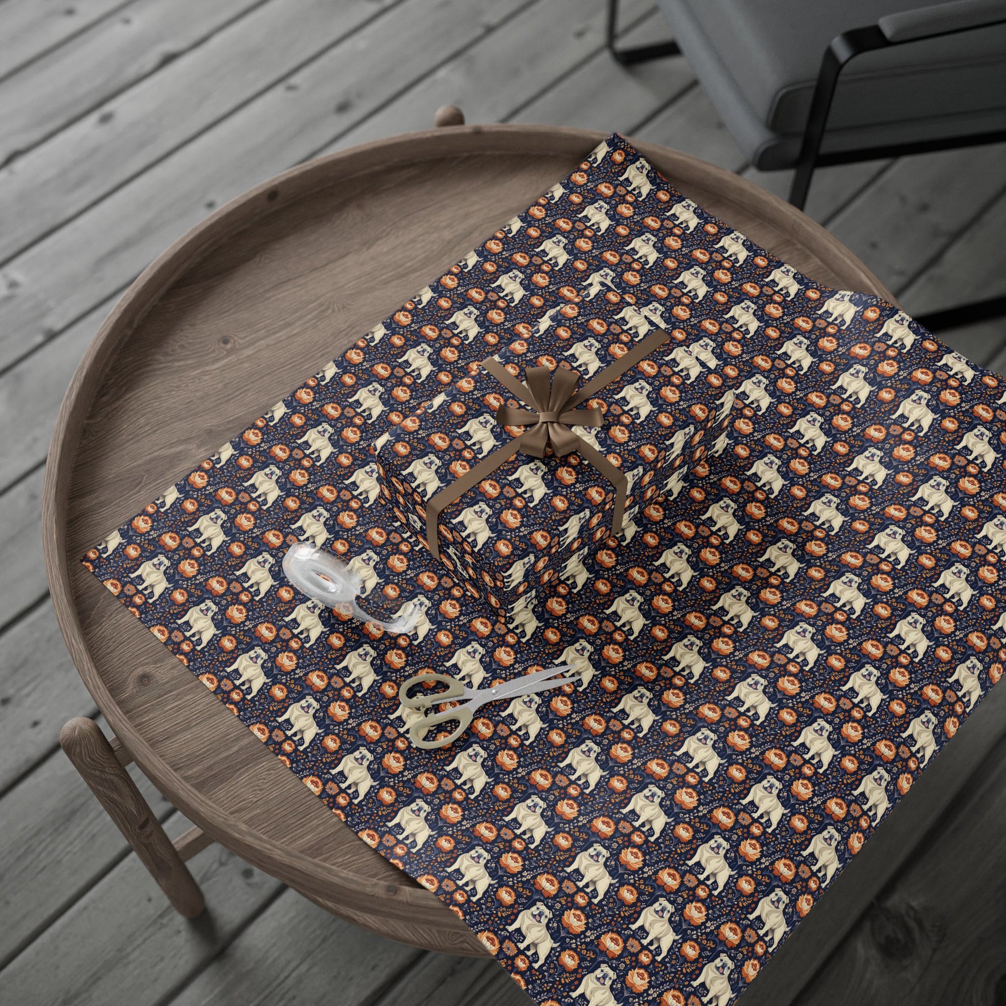 Bulldog Blossom Bonanza Wrapping Paper