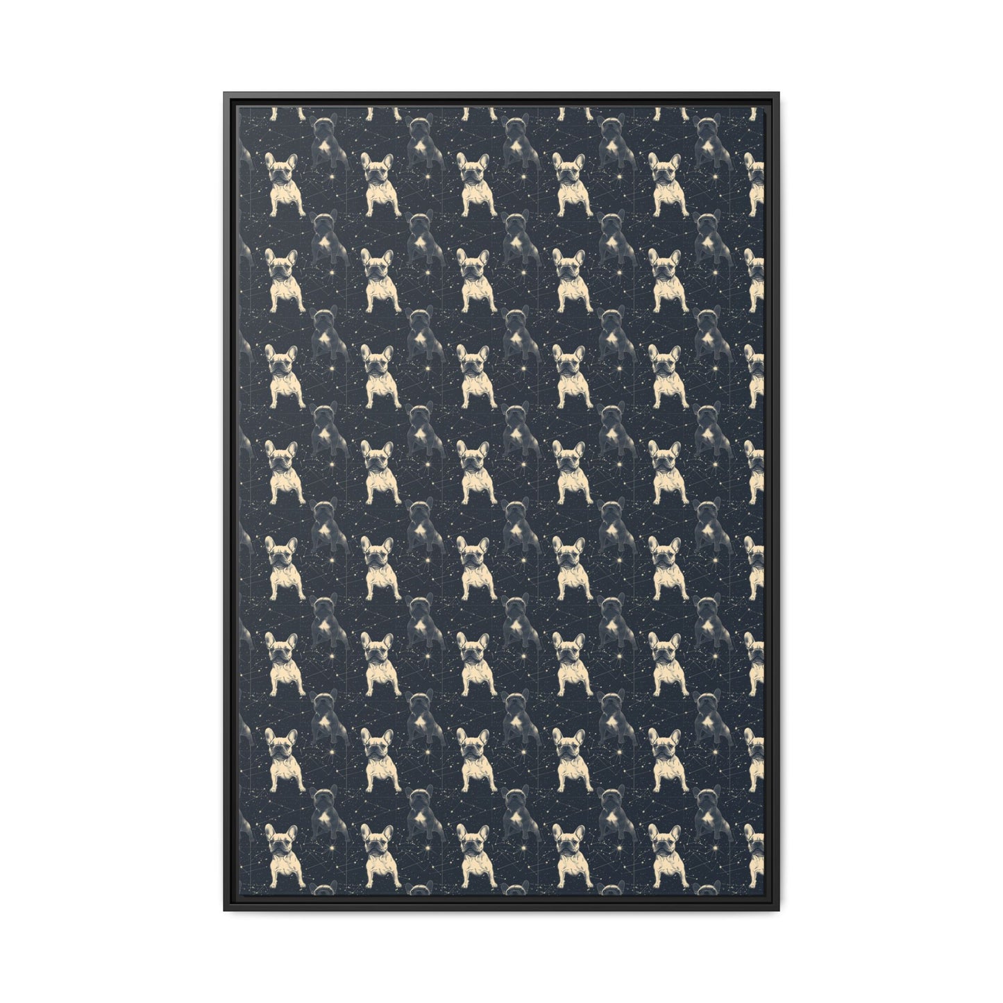 Frenchie Celestial Soar Matte Canvas, Framed