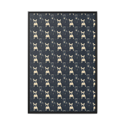 Frenchie Celestial Soar Matte Canvas, Framed