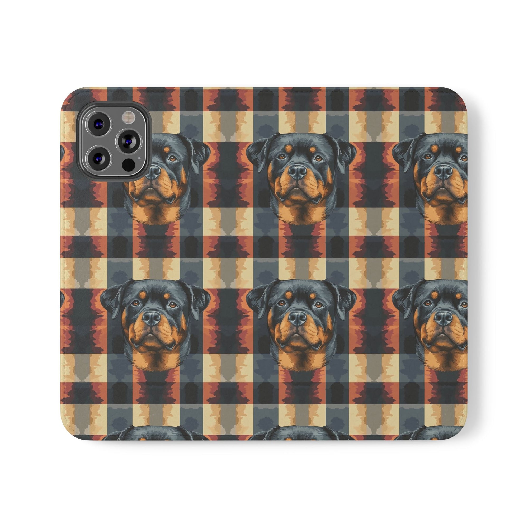 Pawsome Rottweiler Royalty Plaid Flip Cases