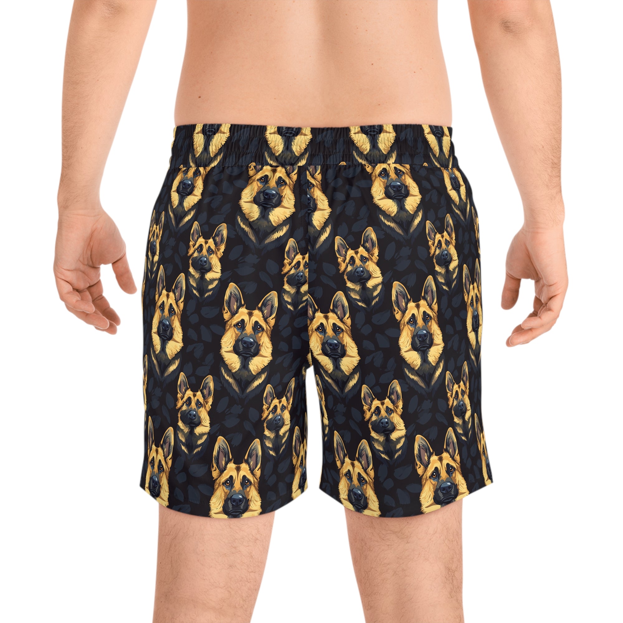 Majestic Hound Couture: German Shepherd LuxeBlend Men&#39;s Mid-Length Swim Shorts