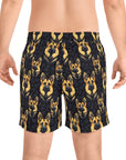 Majestic Hound Couture: German Shepherd LuxeBlend Men's Mid-Length Swim Shorts