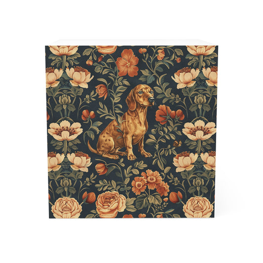 Dazzling Dachsund Blossoms & Foliage Note Cube