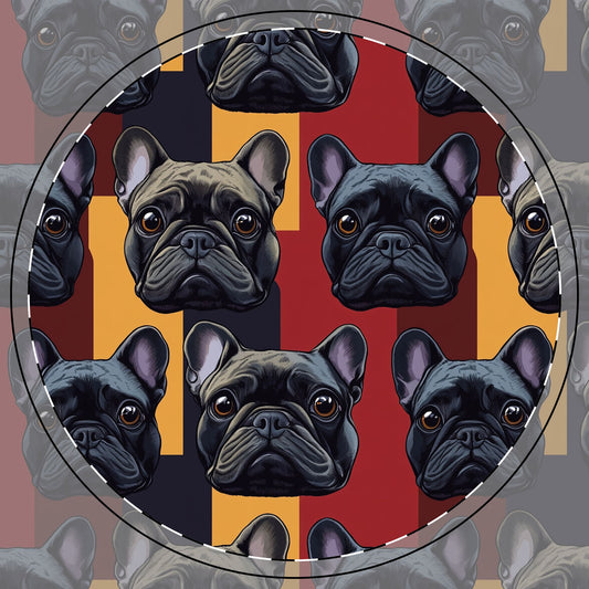 Chic Canine Checkmate - Frenchie Edition Ceramic Coaster