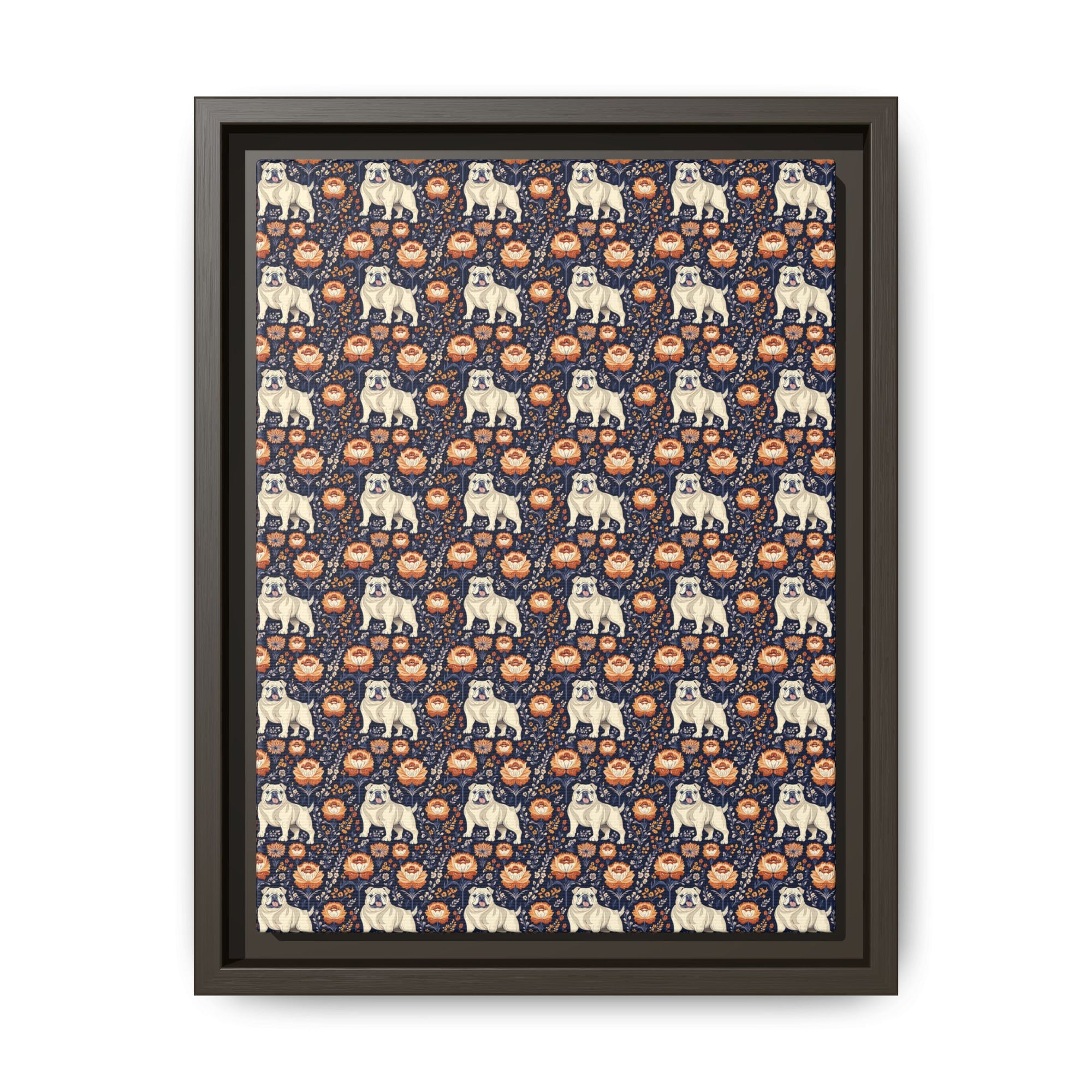 Bulldog Blossom Bonanza Matte Canvas, Framed