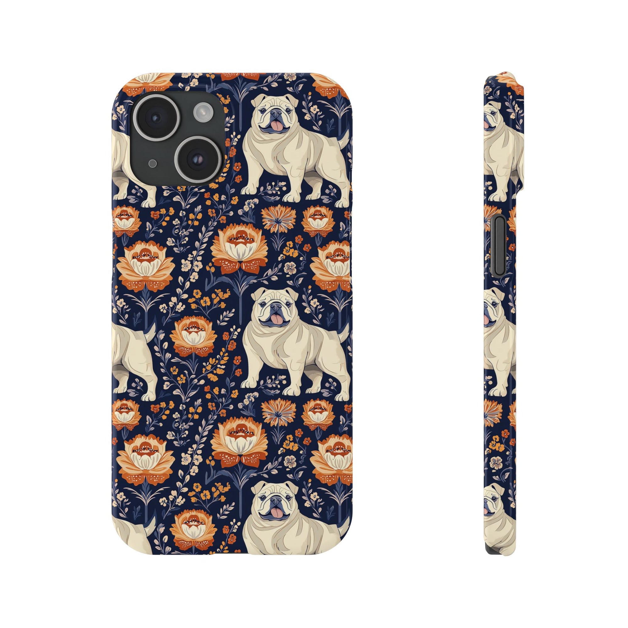 Bulldog Blossom Bonanza Slim Phone Cases