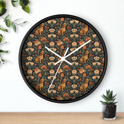 Dazzling Dachsund Blossoms & Foliage Wall Clock