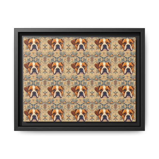 Bowtie Boxer Bliss Matte Canvas, Framed