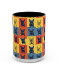 Frenchie Pop Art Pawfection Grid Accent Coffee Mug