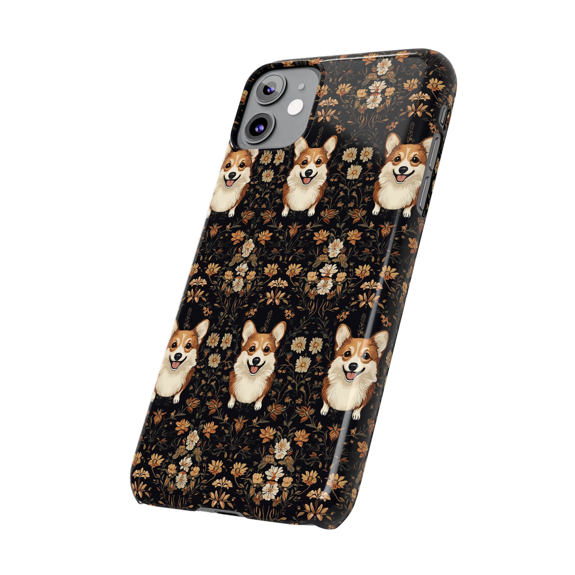 Nighttime Corgi Glow Stride Slim Phone Cases