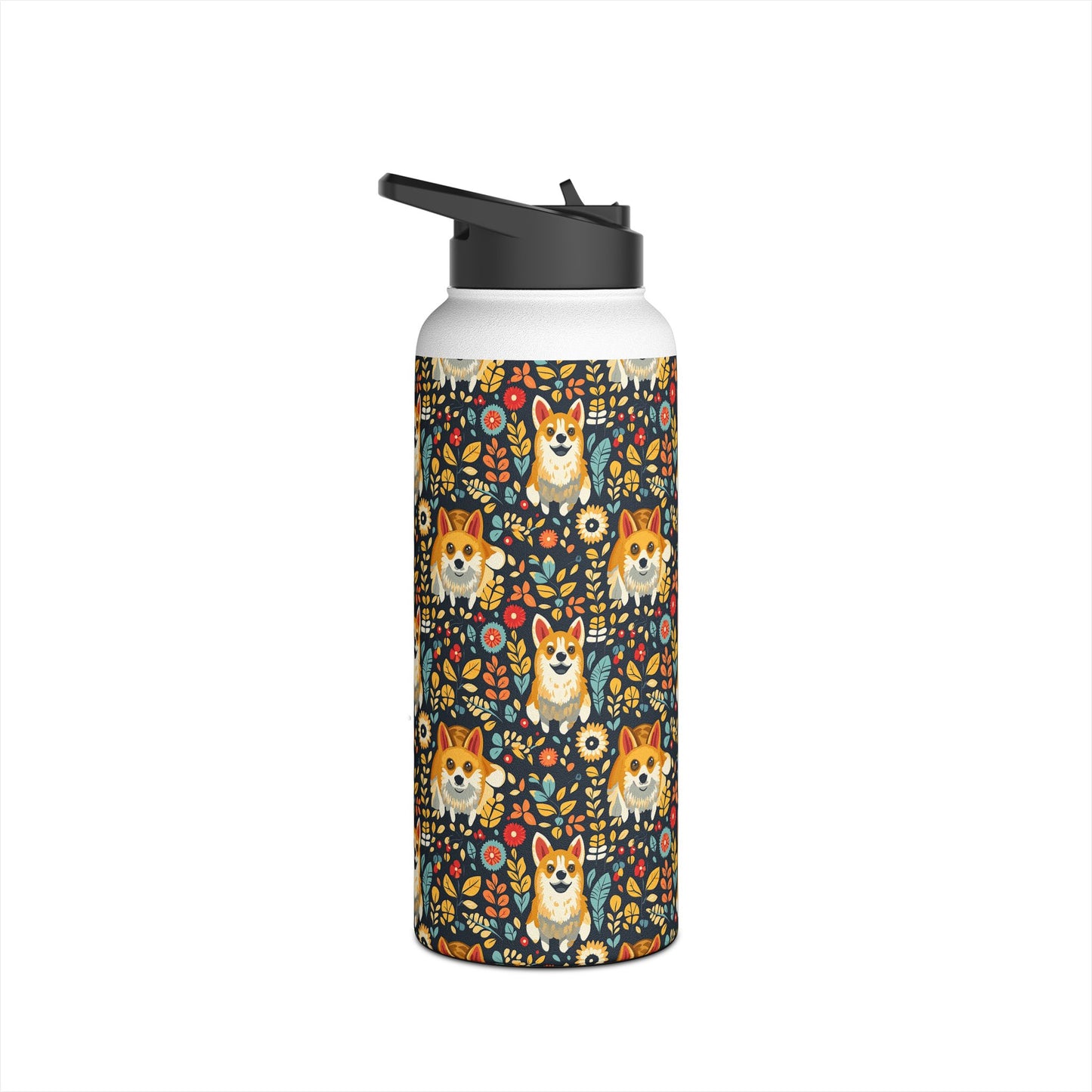 Corgi Rainbow Vine Dream Stainless Steel Water Bottle