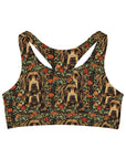 Labrador Lush Pooch Tapestry Seamless Sports Bra