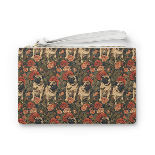 Blooming Pug Paradise Clutch Bag