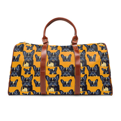 Frenchie Pawsitively Pawsome Peek-a-Boo Perfection Waterproof Travel Bag