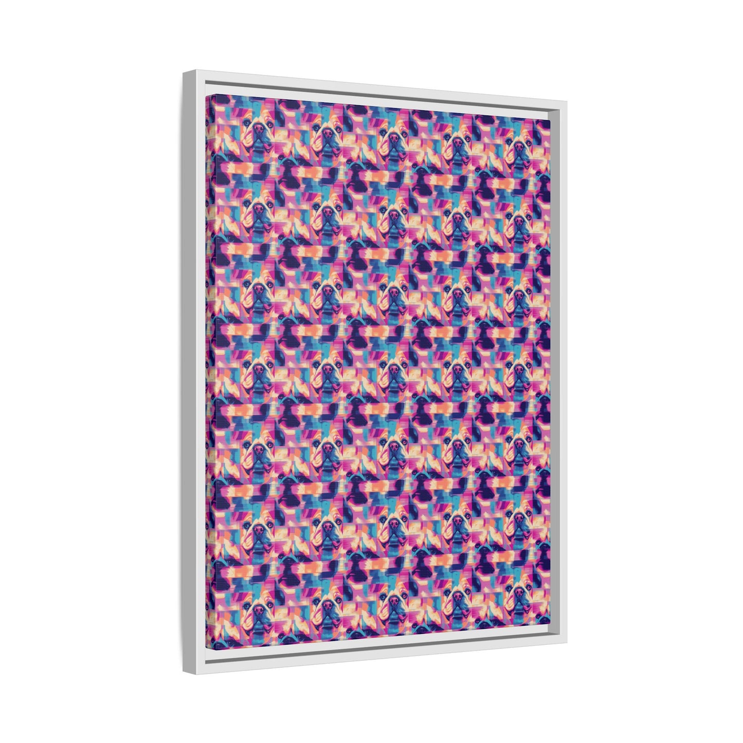 Dazzling Bulldog Chic Matte Canvas, Framed