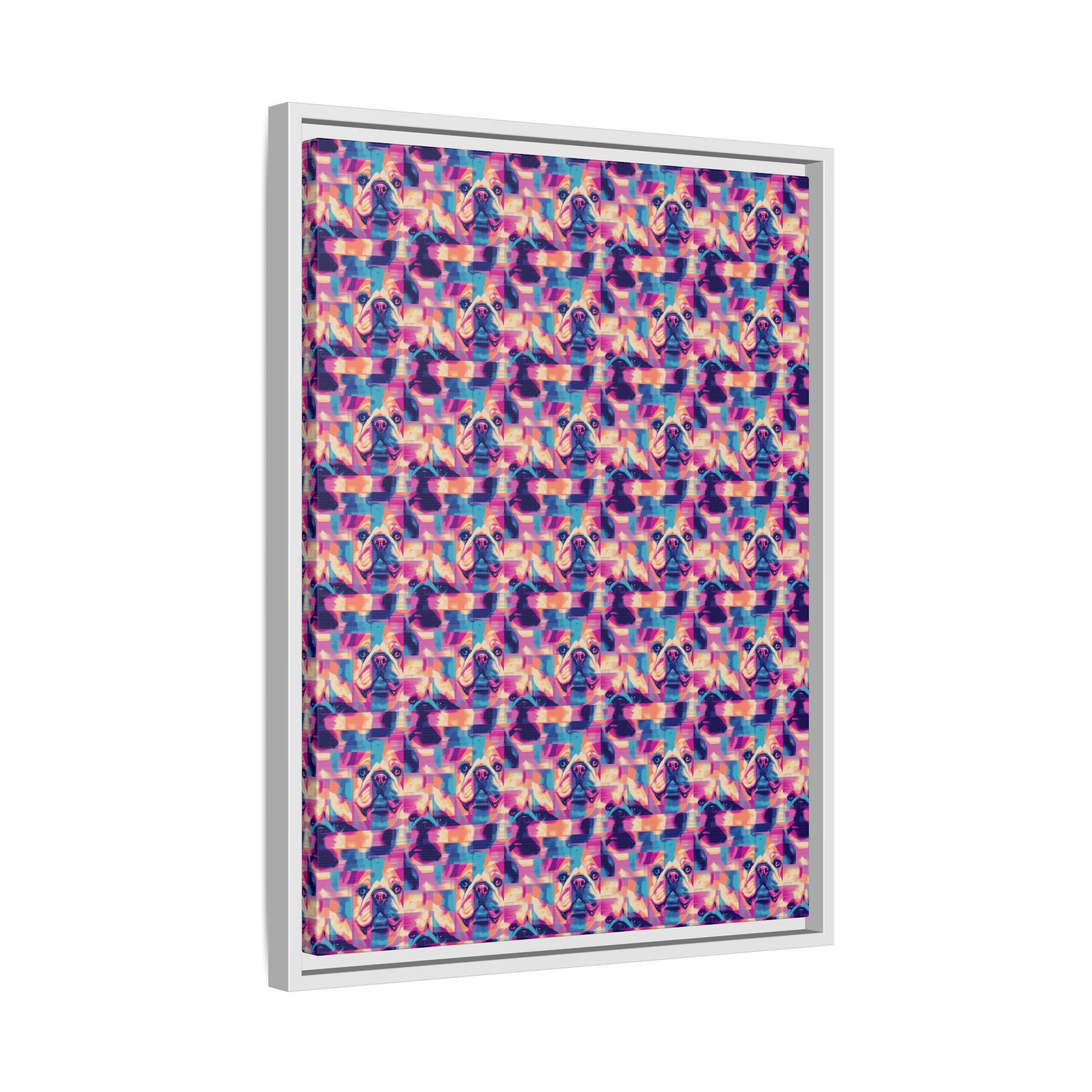 Dazzling Bulldog Chic Matte Canvas, Framed