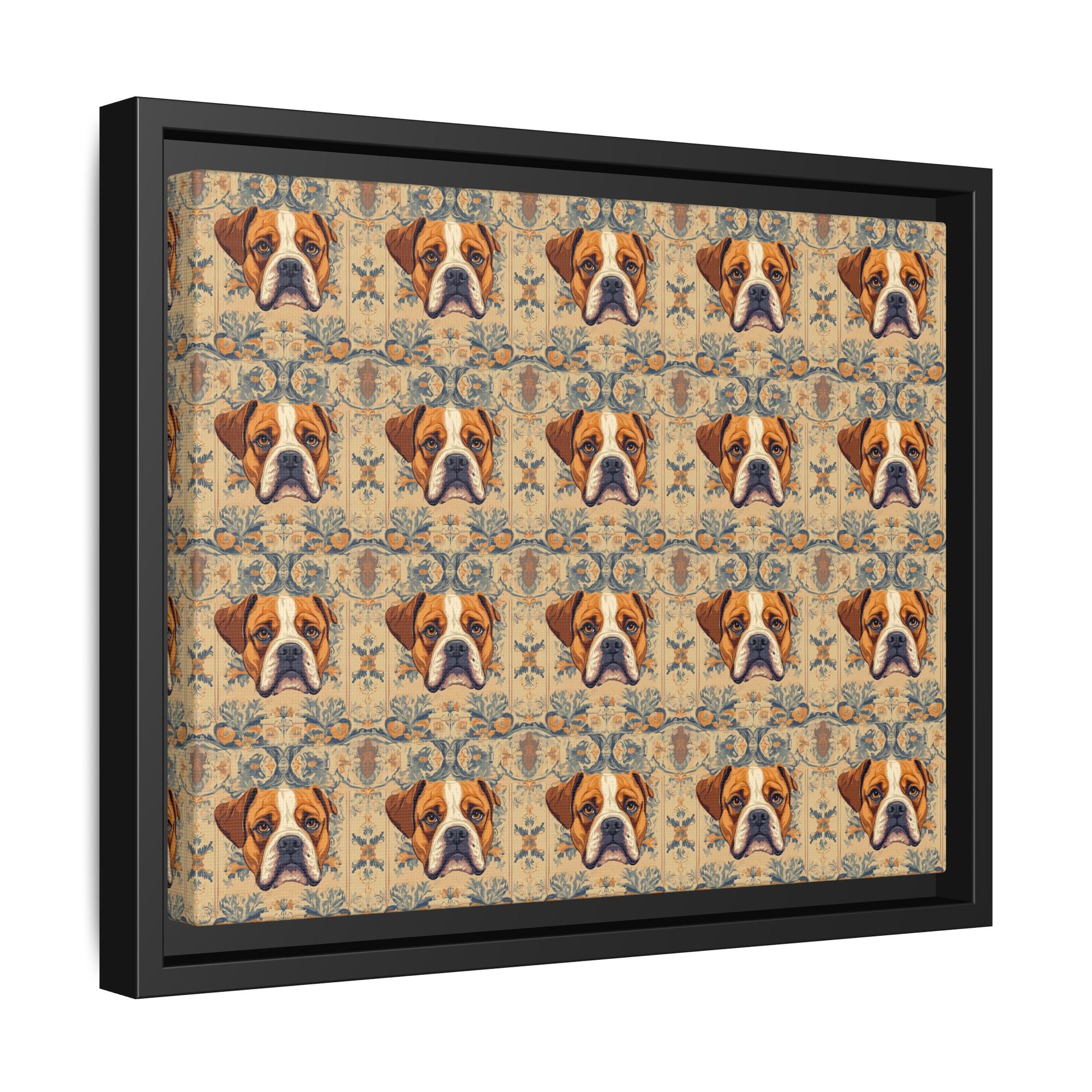 Bowtie Boxer Bliss Matte Canvas, Framed