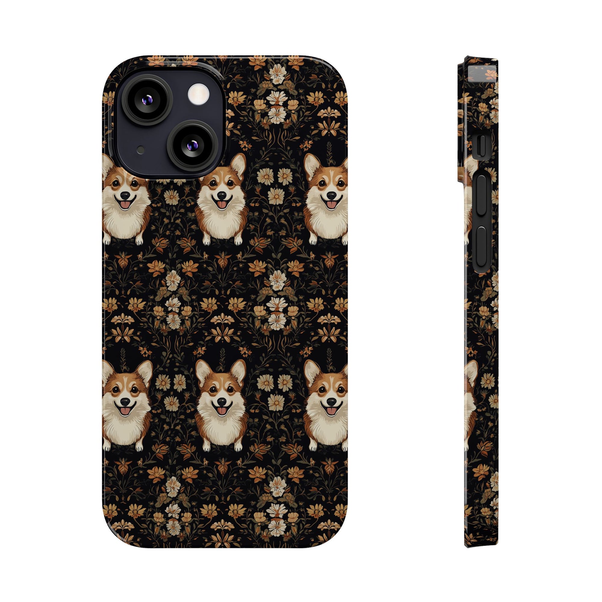 Nighttime Corgi Glow Stride Slim Phone Cases