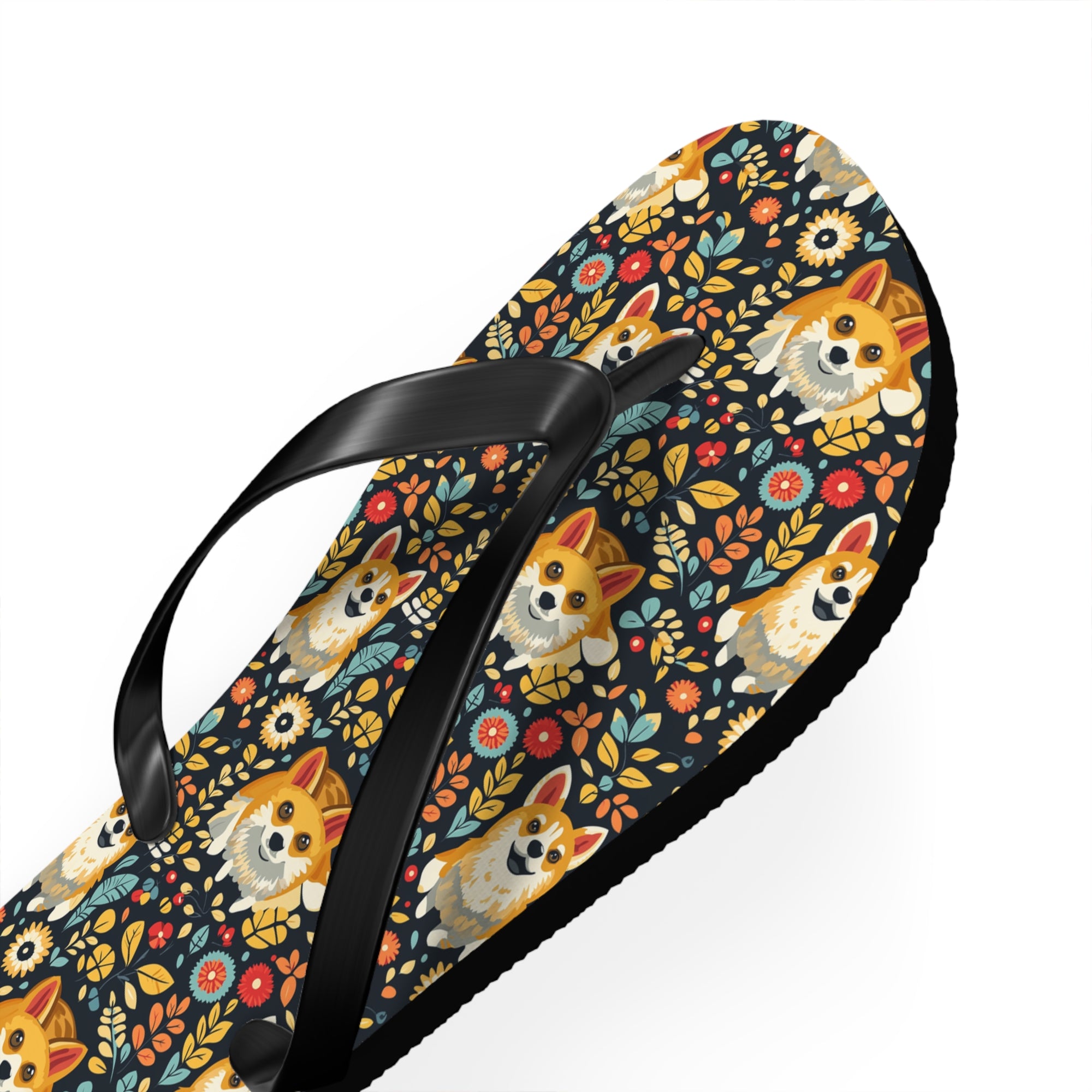 Corgi Rainbow Vine Dream Flip Flops