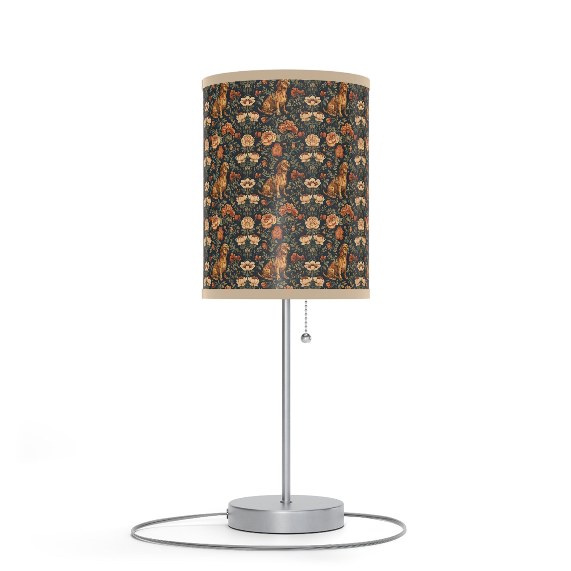 Dazzling Dachsund Blossoms &amp; Foliage Lamp on a Stand