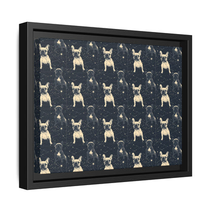 Frenchie Celestial Soar Matte Canvas, Framed