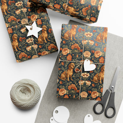 Dazzling Dachsund Blossoms & Foliage Gift Wrap Papers