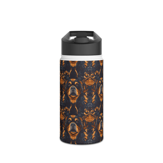 Modern Rottweiler Royalty Stainless Steel Water Bottle