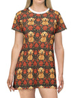 Golden Pawsatronic Tapestry T-Shirt Dress