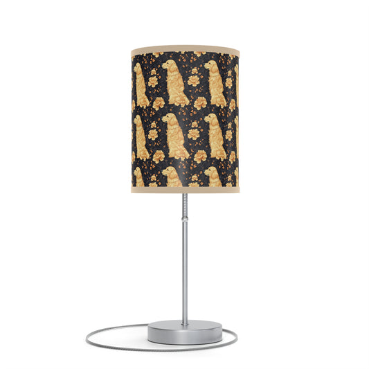 Golden Paws Floral Frenchie Lamp on a Stand