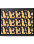 Golden Paws Floral Frenchie Matte Canvas, Framed