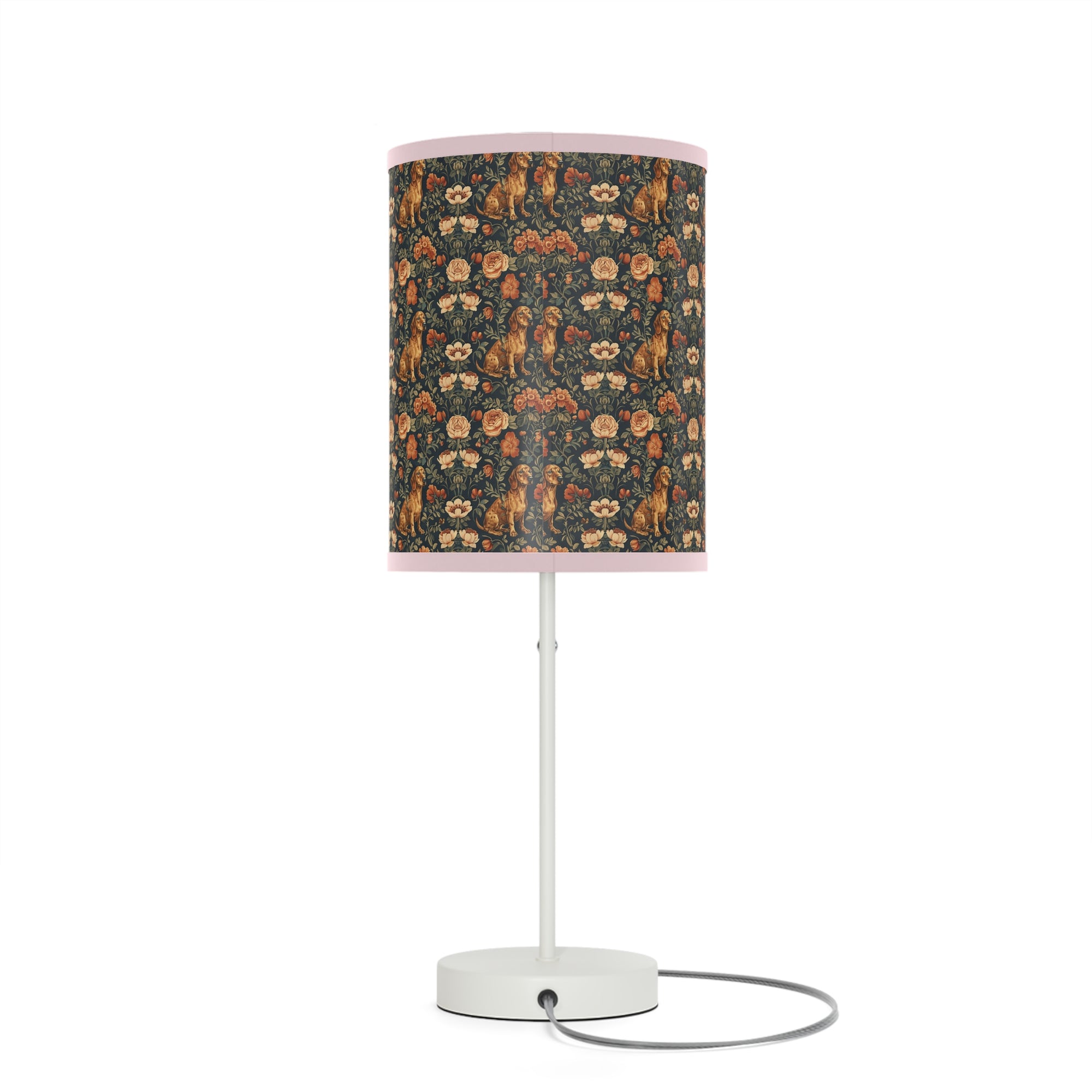 Dazzling Dachsund Blossoms &amp; Foliage Lamp on a Stand