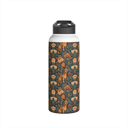 Dazzling Dachsund Blossoms & Foliage Stainless Steel Water Bottle