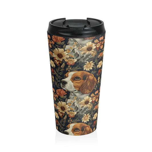 Beagle Blossoms Stainless Steel Travel Mug