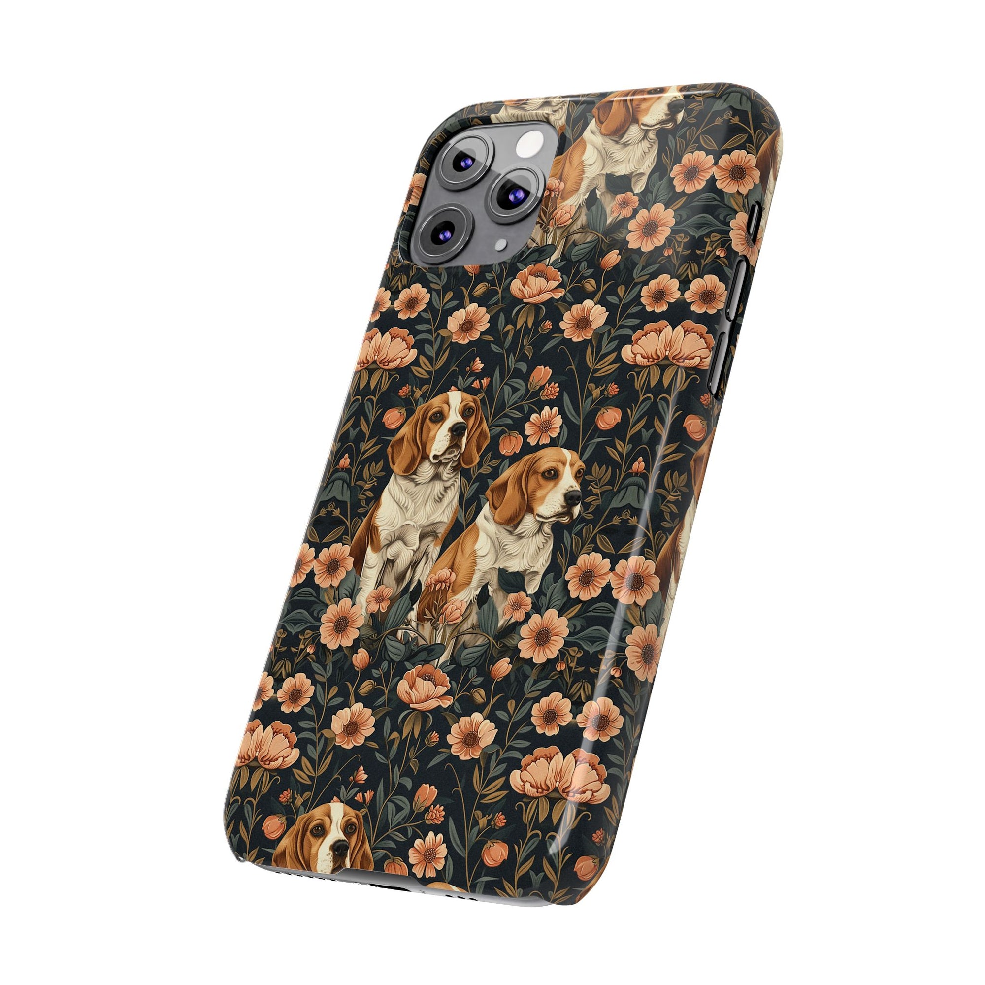 Beagle Blossom Bonanza Slim Phone Cases