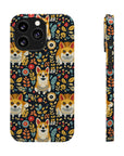 Corgi Rainbow Vine Dream Slim Phone Cases