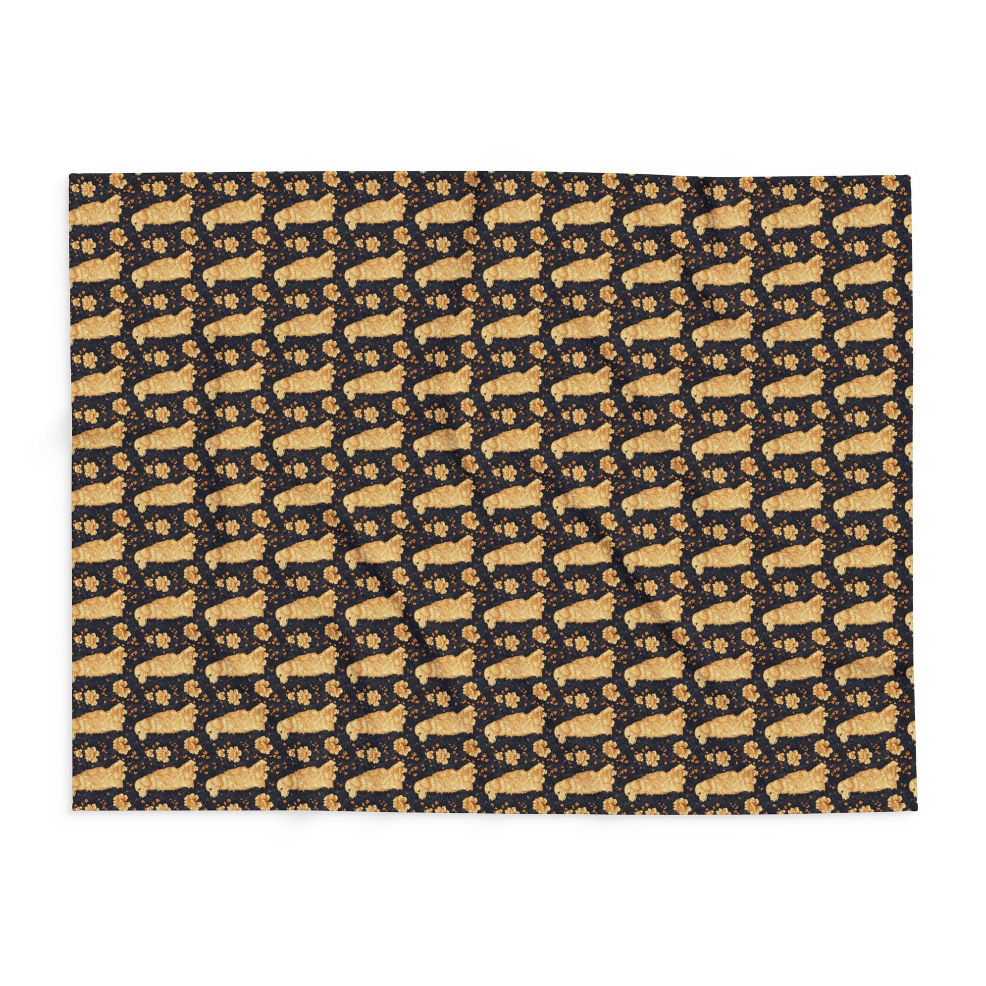 Golden Paws Floral Frenchie Arctic Fleece Blanket