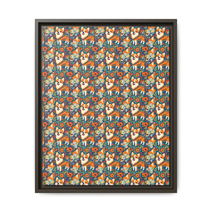 Corgi Carnival Couture Matte Canvas, Framed