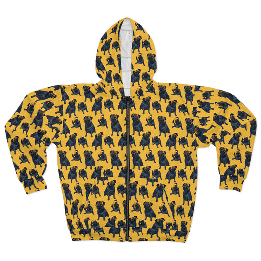 Puglet Posh Paradise Unisex Zip Hoodie