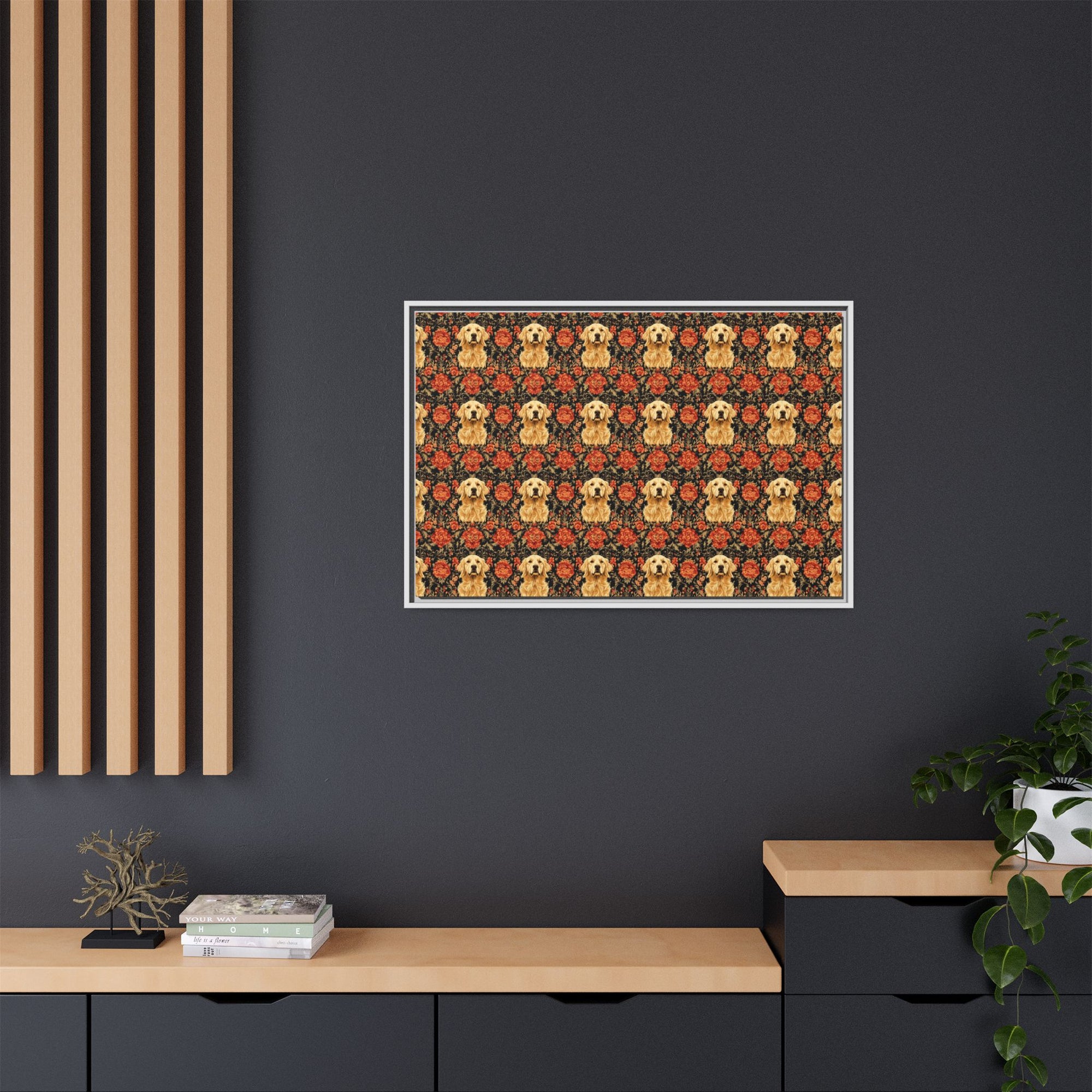 Golden Pawsatronic Tapestry Matte Canvas, Framed