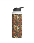 Blooming Pug Paradise Stainless Steel Water Bottle