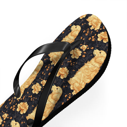 Golden Paws Floral Frenchie Flip Flops